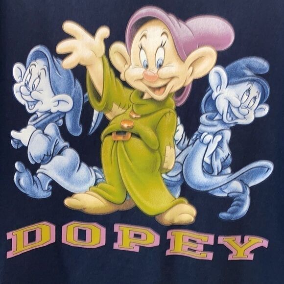 Disney Classics Vintage Dopey VNeck Navy Blue T-shirt​​​​​​​​​​​​​​​​​​​​​​​​ - Picture 2 of 5